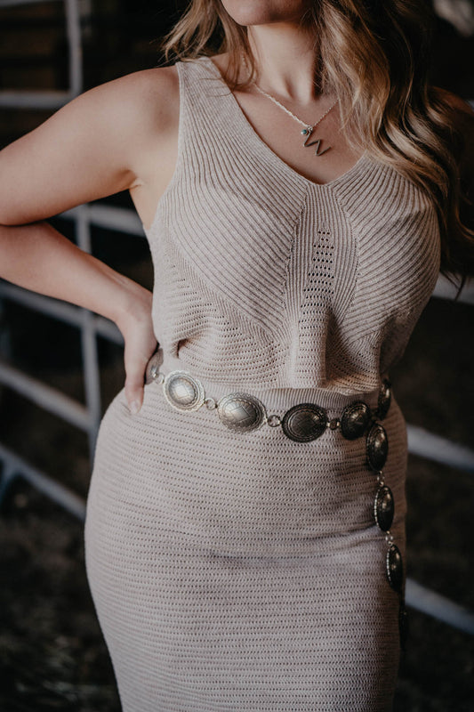 'Santorini' Oatmeal Sweater Tank (L, XL ONLY)