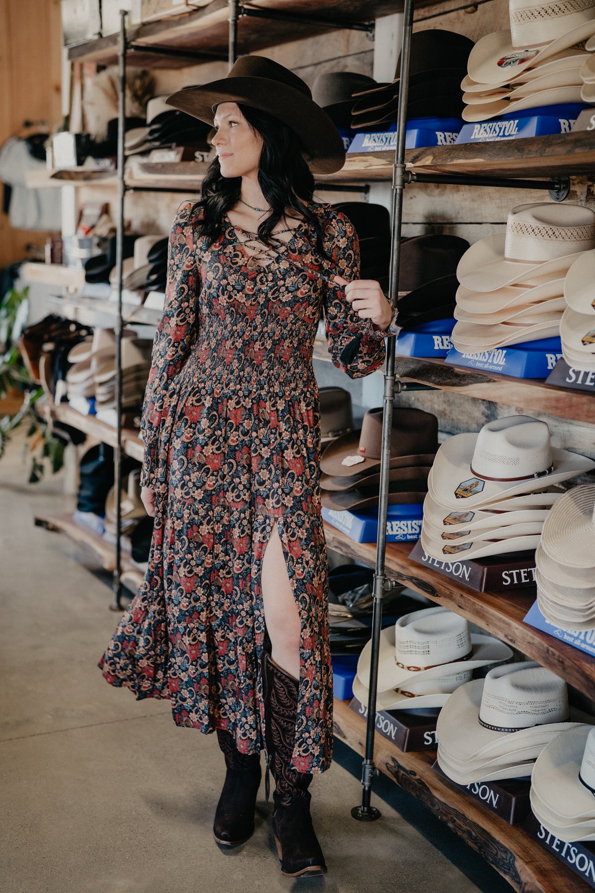 'Sloane' Floral Horseshoe Maxi Dress (S-XXL)