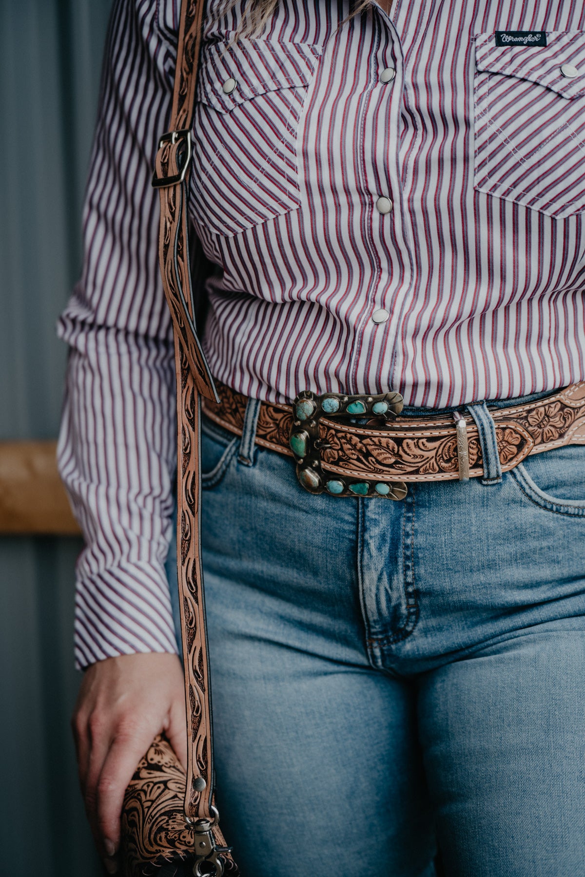 Paige Wallace belt with buckle PAIGE WALLACE THREE STONE BUCKLE - FRINGE WESTERN WEAR main image 4