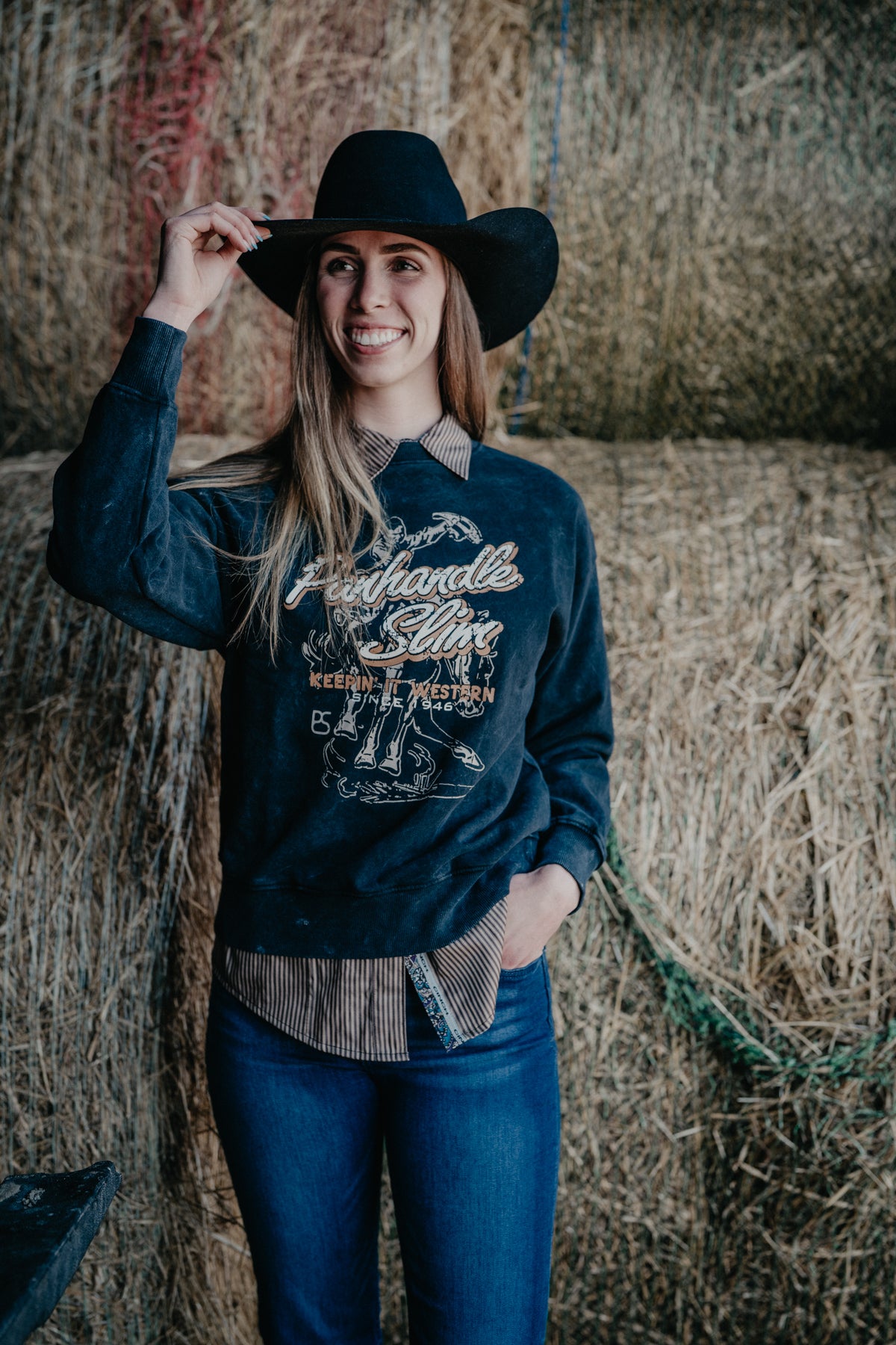 Panhandle Slim Long Sleeve Black Pullover (XS-XXL)