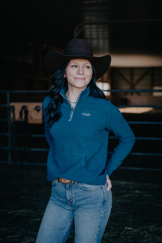 'Hadley' Women's CINCH Teal 1/4 Zip Pullover (XS-XXL)