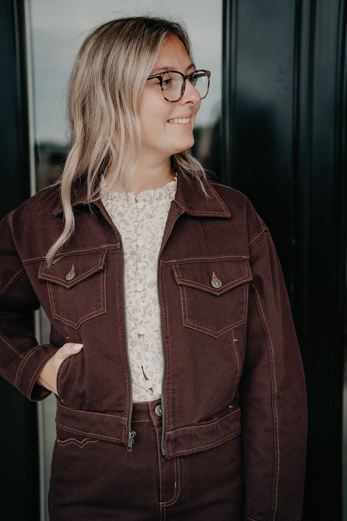 'Amelia' Women's Chocolate Plum Bomber Jacket by Ariat