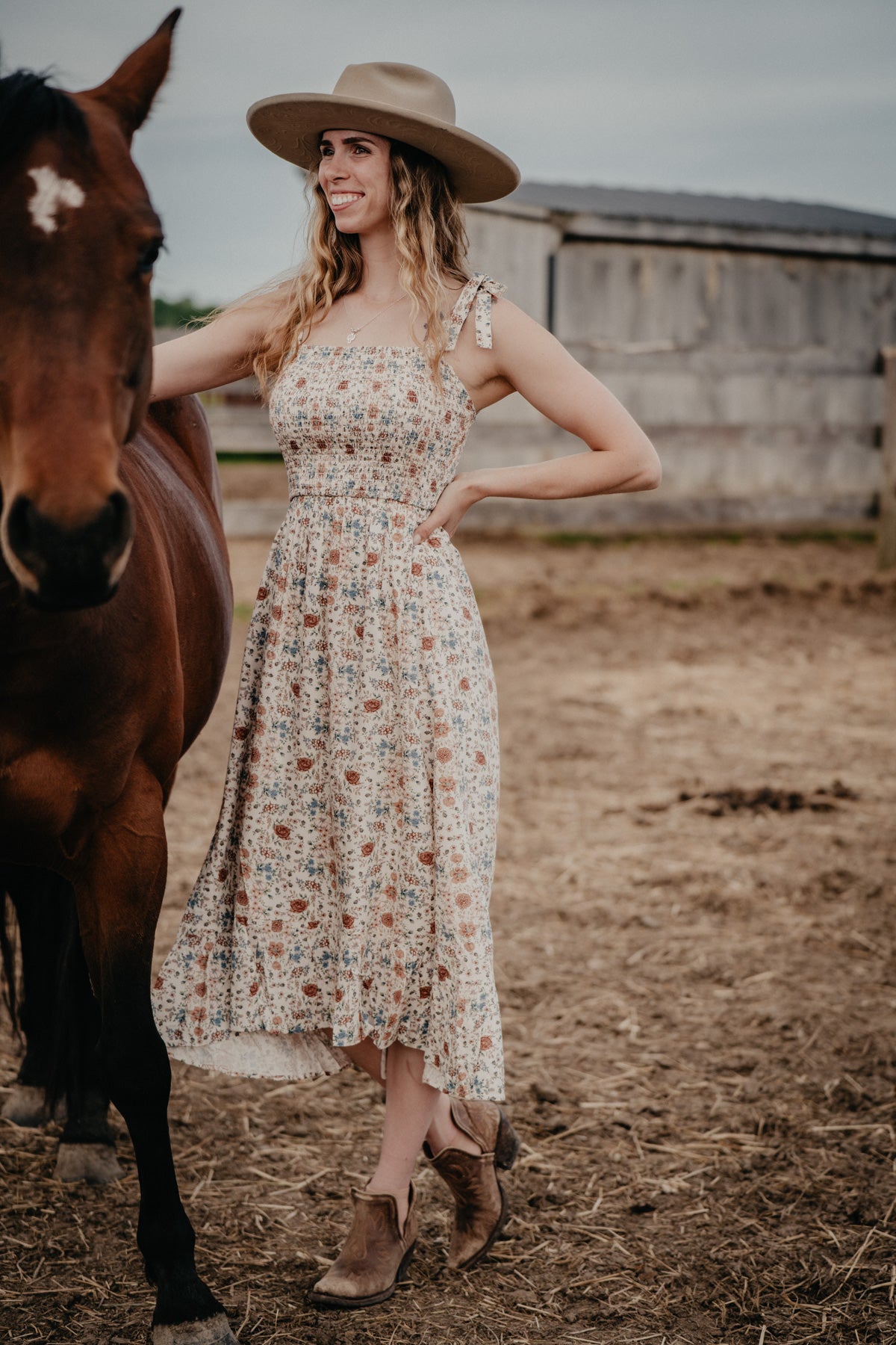 'Wren' Floral Smocked Dress