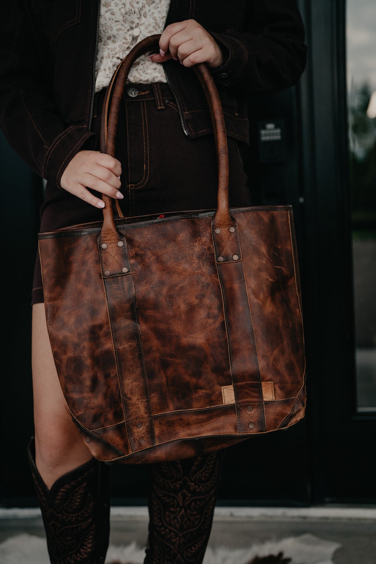 'Guadalupe' Cowhide Palomino Tote by STS Rancher