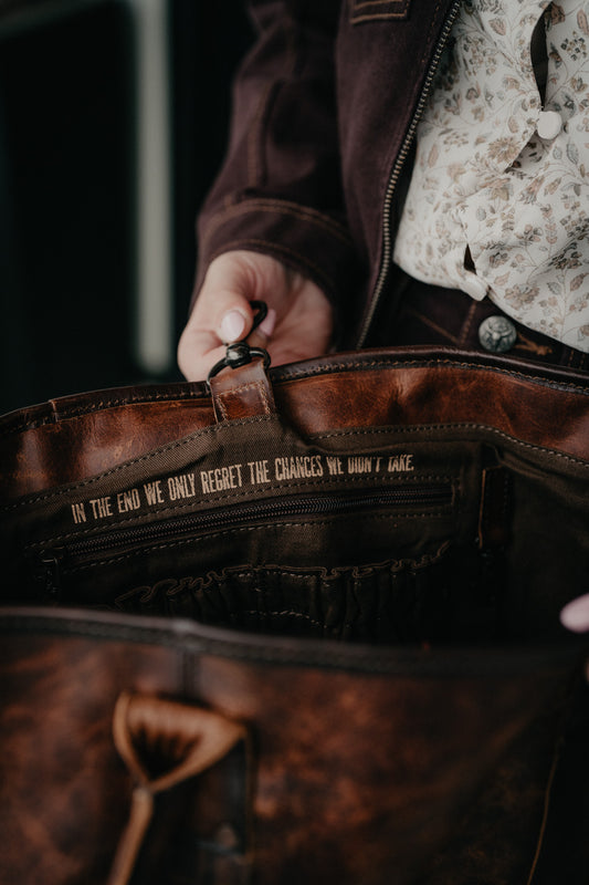 'Guadalupe' Cowhide Palomino Tote by STS Rancher