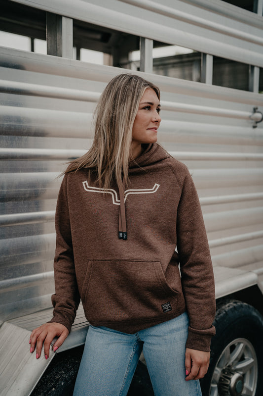 'Outlier' Women's Dark Brown Heather Hoodie by Kimes Ranch