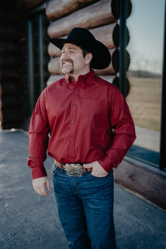 'Phil' Men's Casual Series Geo Print Long Sleeve Shirt (S-XXL)