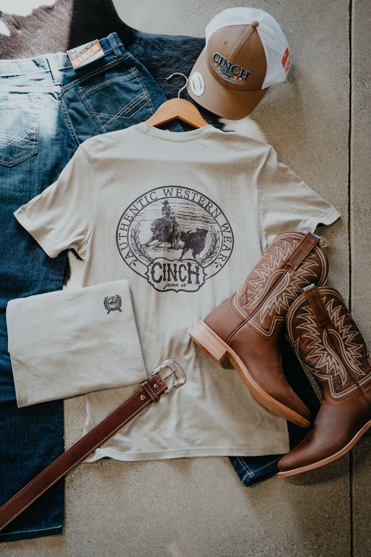 'Abe' Tan Cutter Horse CINCH Men's T-Shirt (S-XXL)