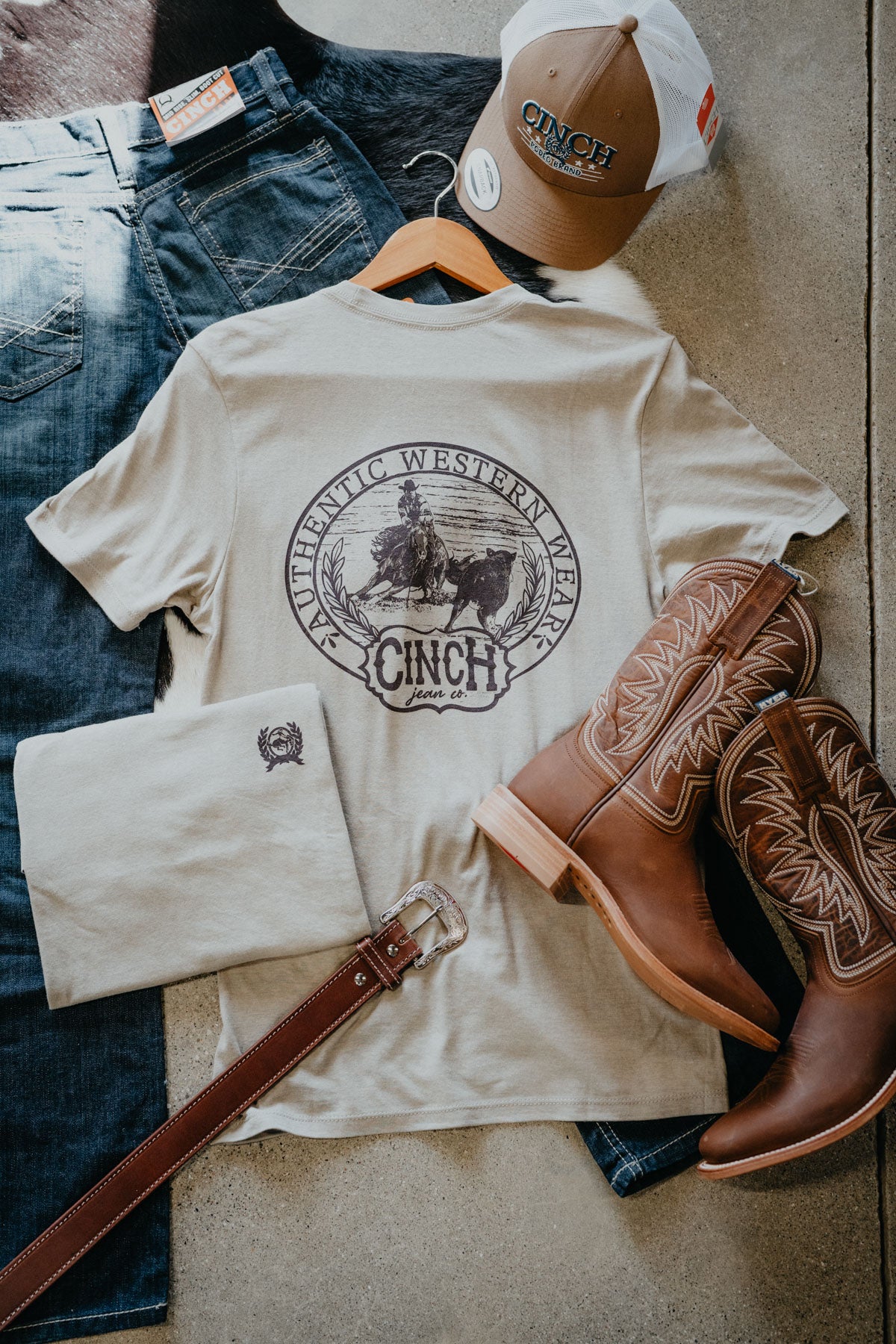 'Abe' Tan Cutter Horse CINCH Men's T-Shirt (S-XXL)