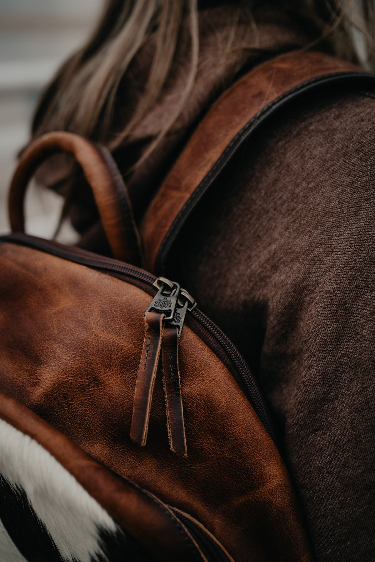 'Guadalupe' Cowhide Valley Backpack by STS Ranchwear