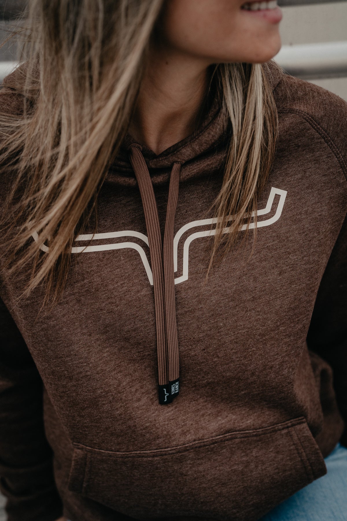 'Outlier' Women's Dark Brown Heather Hoodie by Kimes Ranch