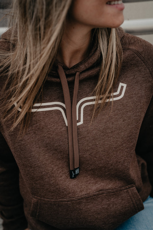 'Outlier' Women's Dark Brown Heather Hoodie by Kimes Ranch
