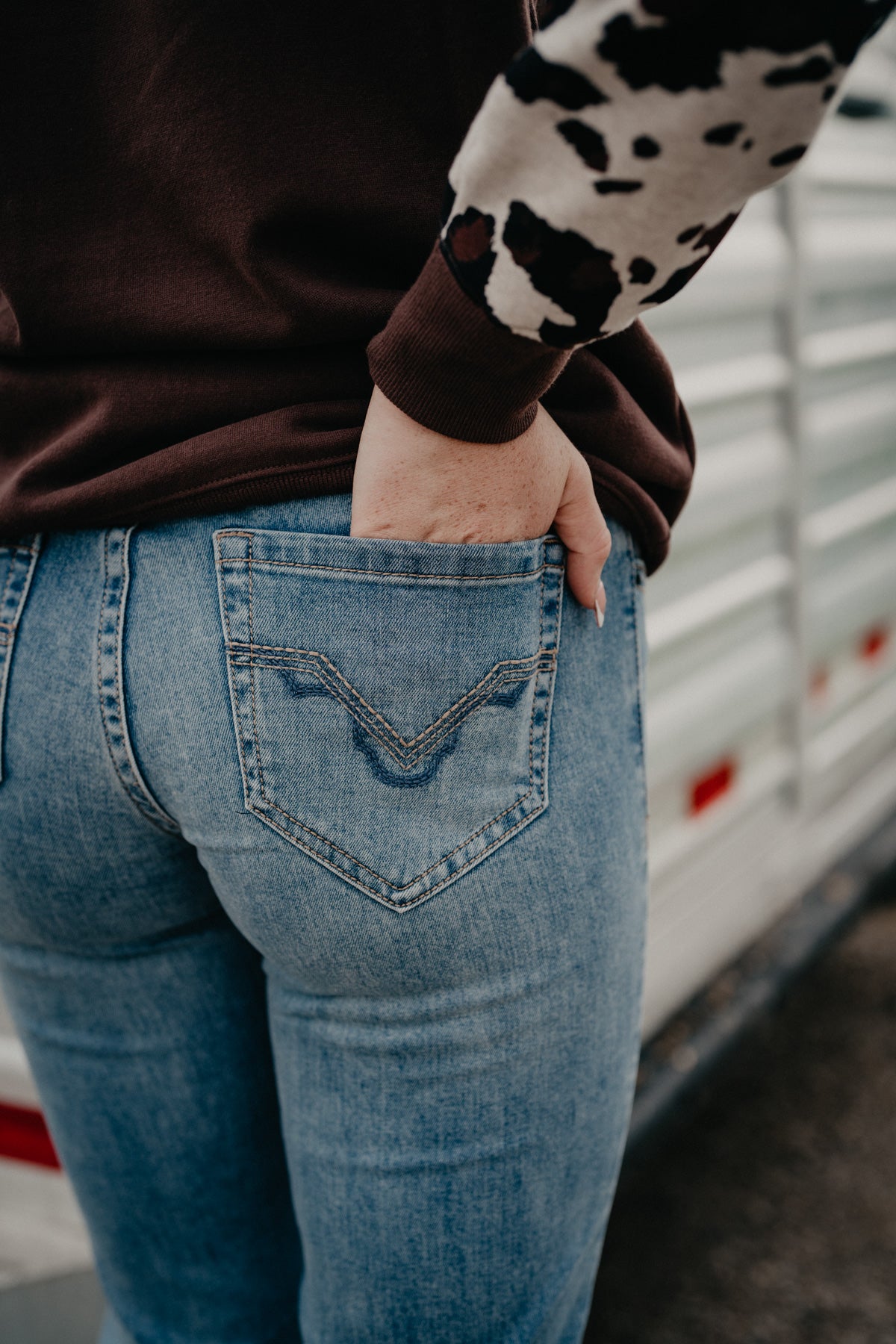 'Hannah' Light Mid Wash High Rise Trouser by Rock & Roll Denim