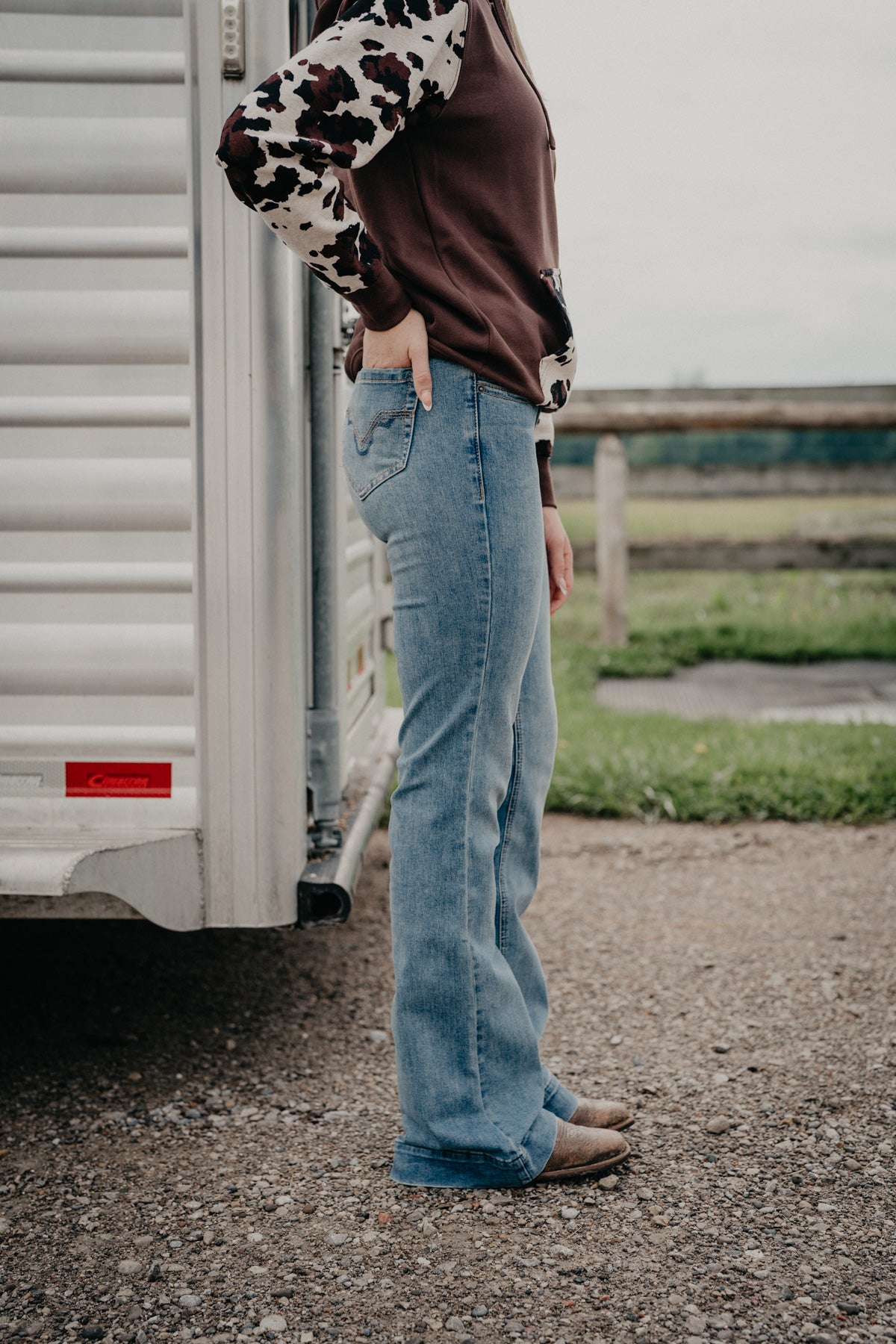 'Hannah' Light Mid Wash High Rise Trouser by Rock & Roll Denim