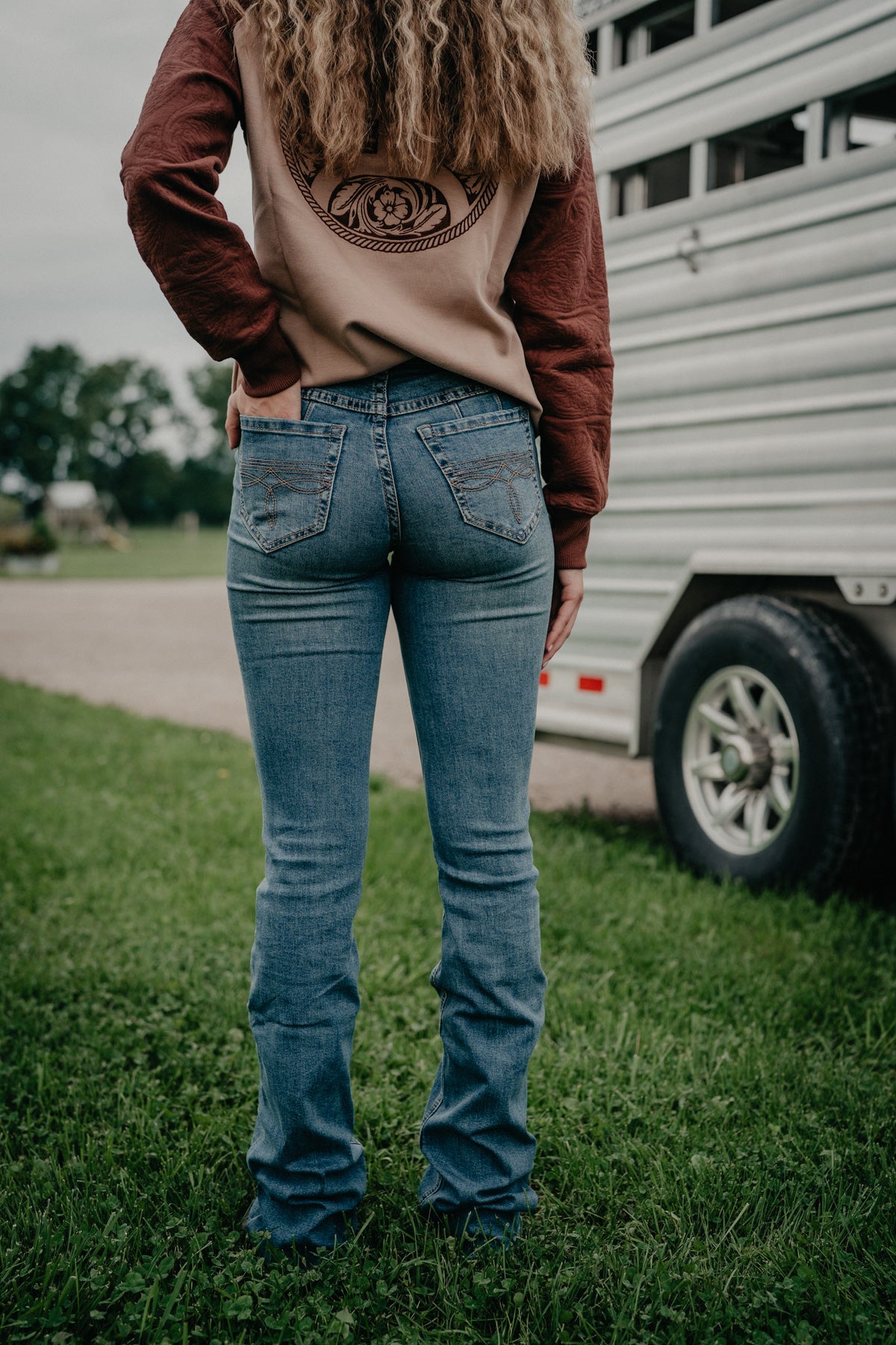 'Hattie' Vintage Mid Wash High Rise Bootcut by Rock & Roll Denim