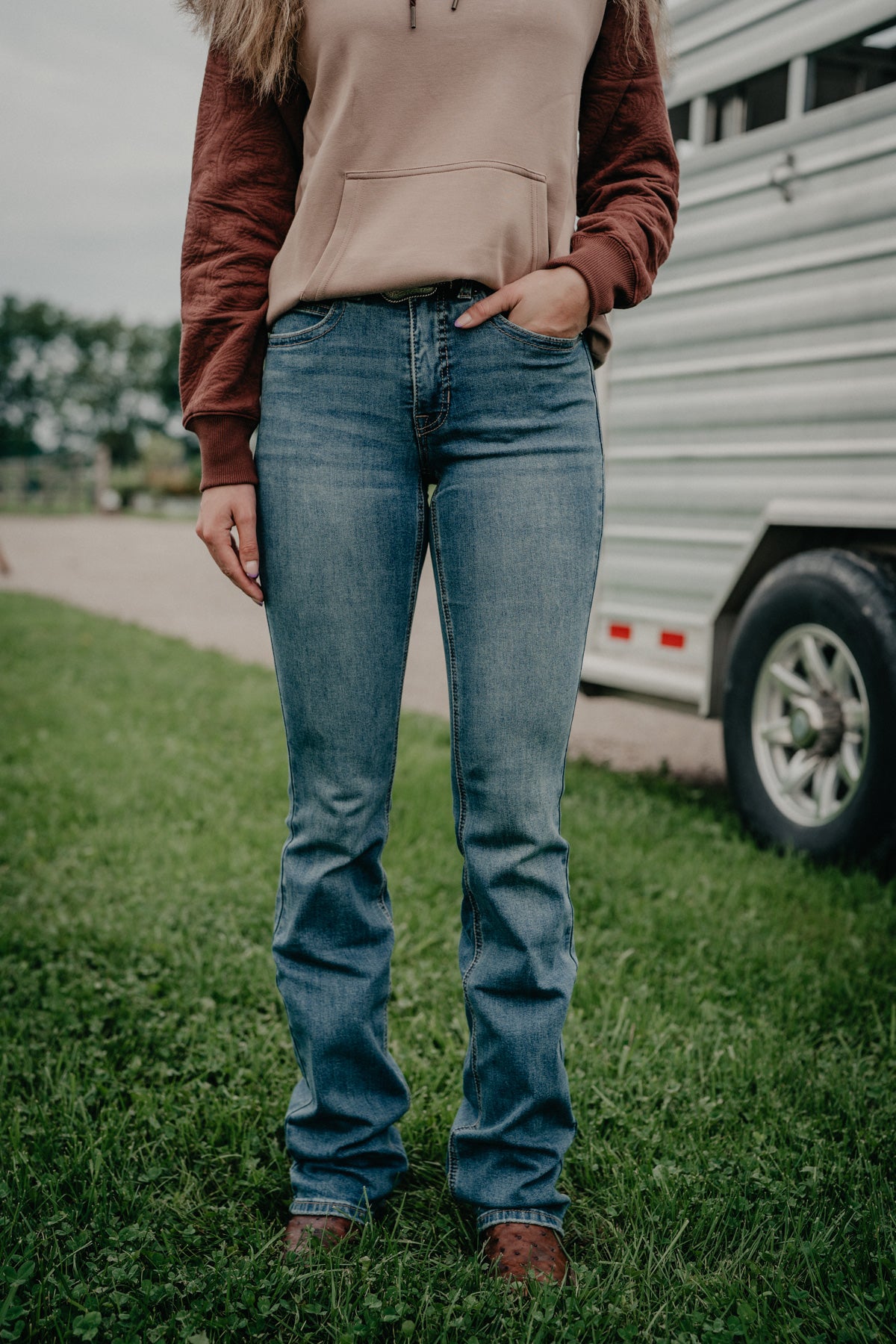 'Hattie' Vintage Mid Wash High Rise Bootcut by Rock & Roll Denim
