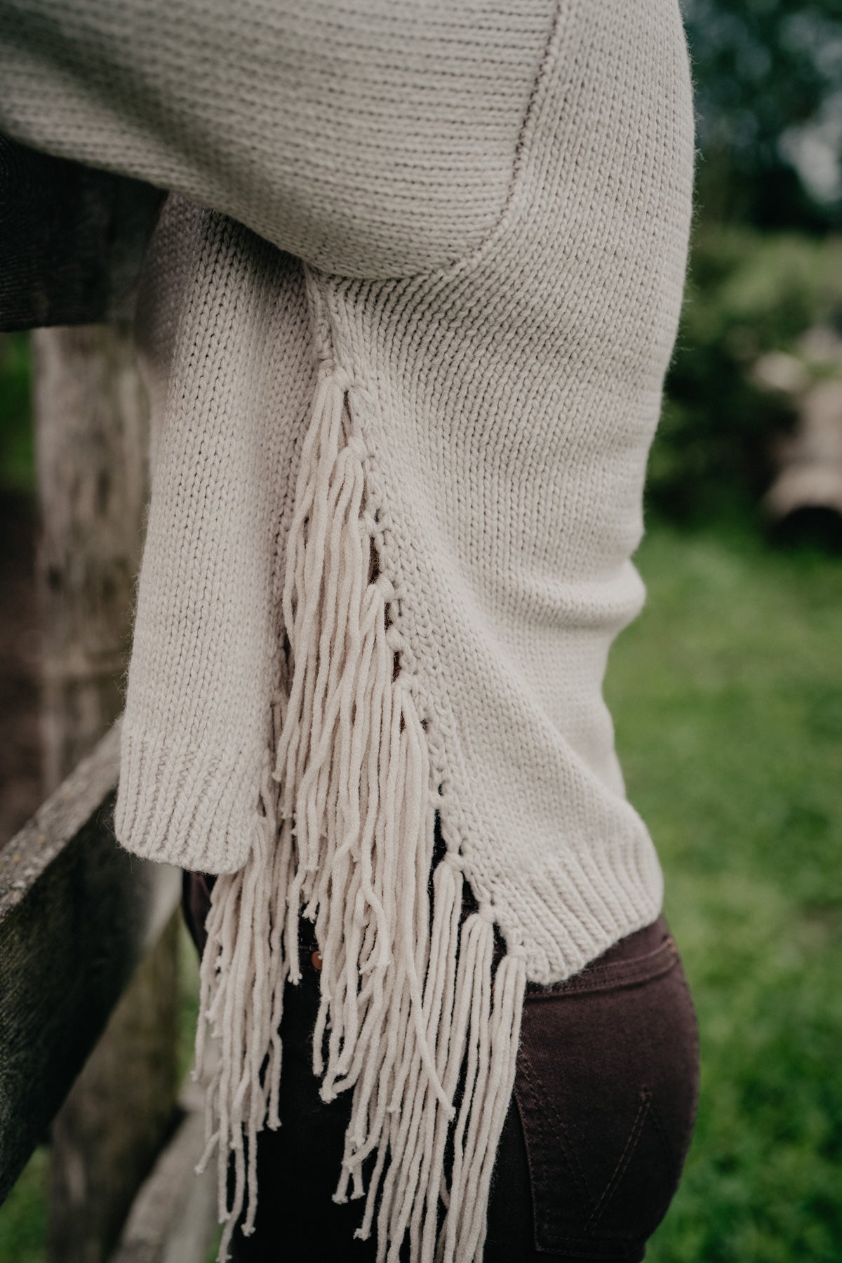'Desert Dream' Ivory Novelty Tassel Sweater by Lyla + Luxe