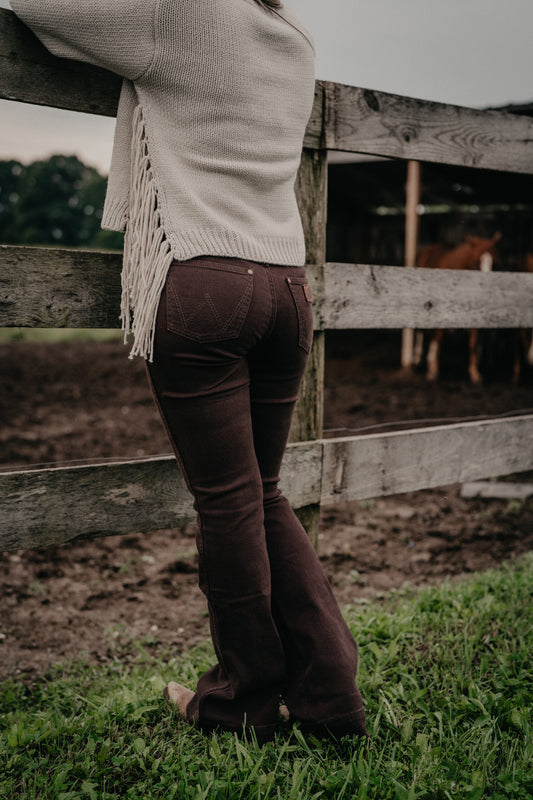'Ciera' Chocolate Retro Bailey High Rise Trouser by Wrangler