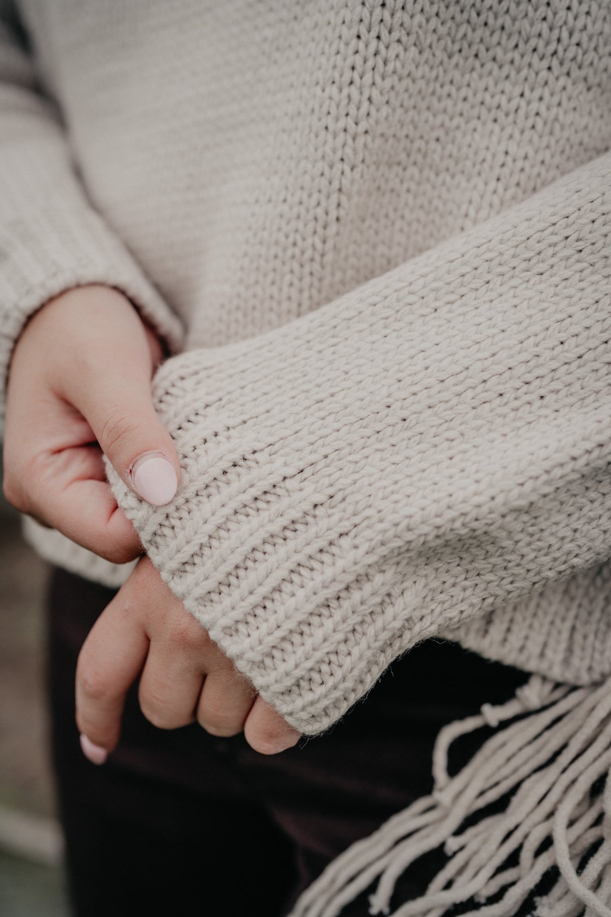 'Desert Dream' Ivory Novelty Tassel Sweater by Lyla + Luxe