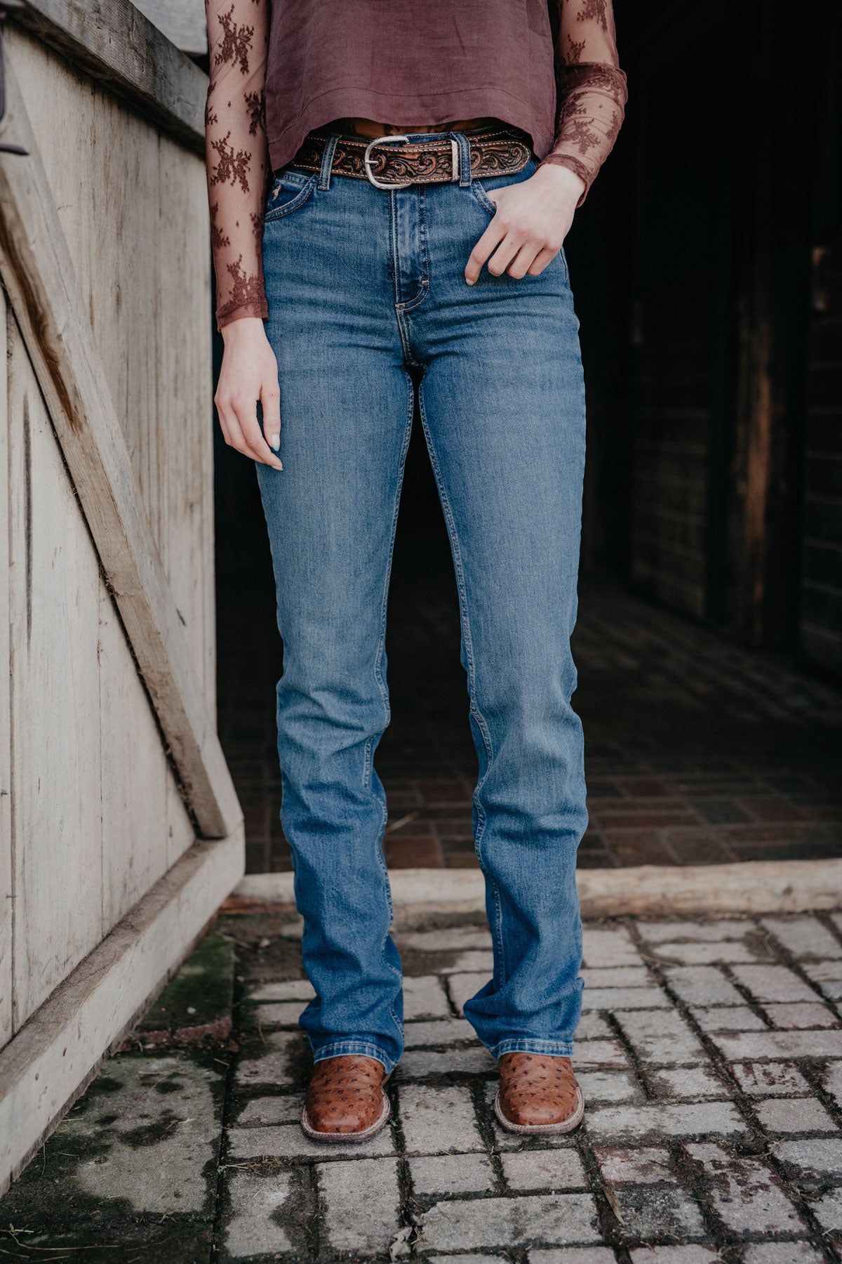'Lillian' High Rise Rodeo Bootcut Jean by Wrangler (24-35; Inseams 32-38)