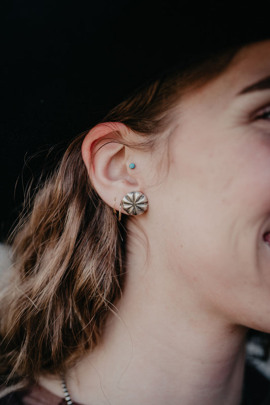 Sterling Silver Concho Earrings