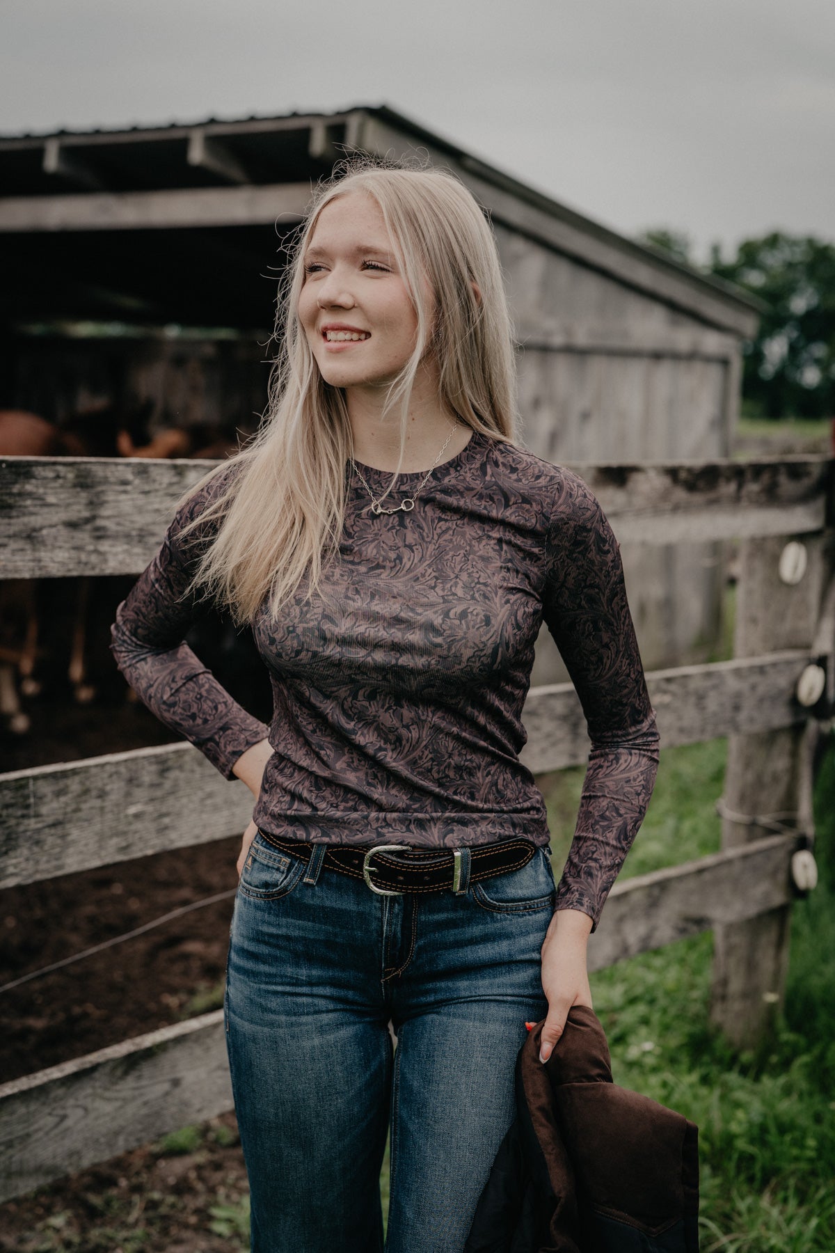 'Taylor' Tooled Leather Long Sleeve by Cruel Denim
