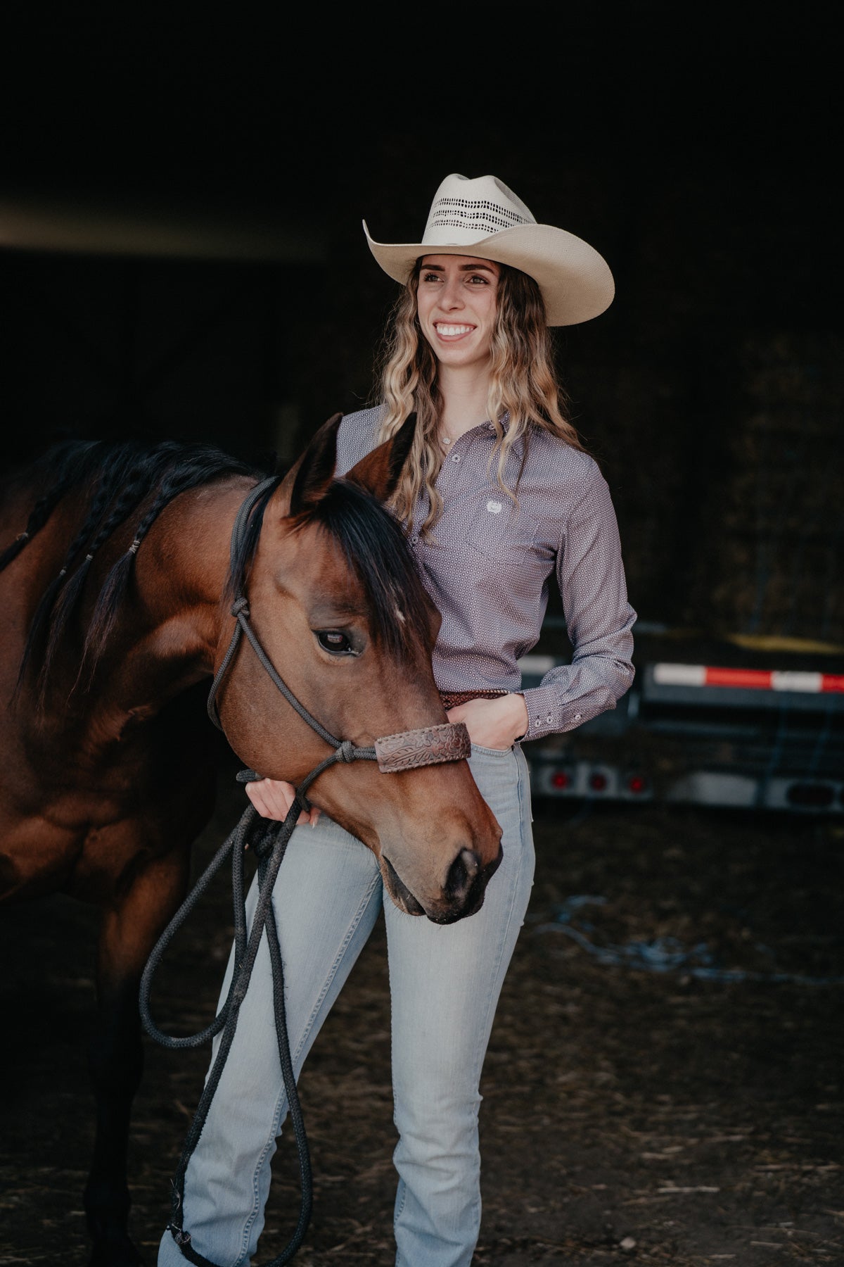 'Dani' Women's CINCH Purple Arenaflex Button Up (XS-XXL)