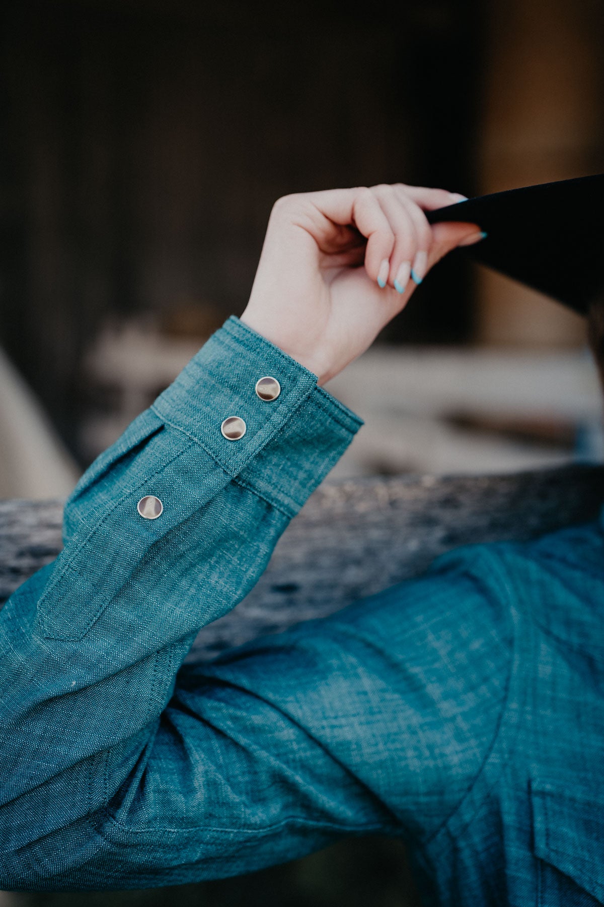 'Lacy' Kimes Ranch Dark Teal Kimes Pearl Snap (S-XXL)