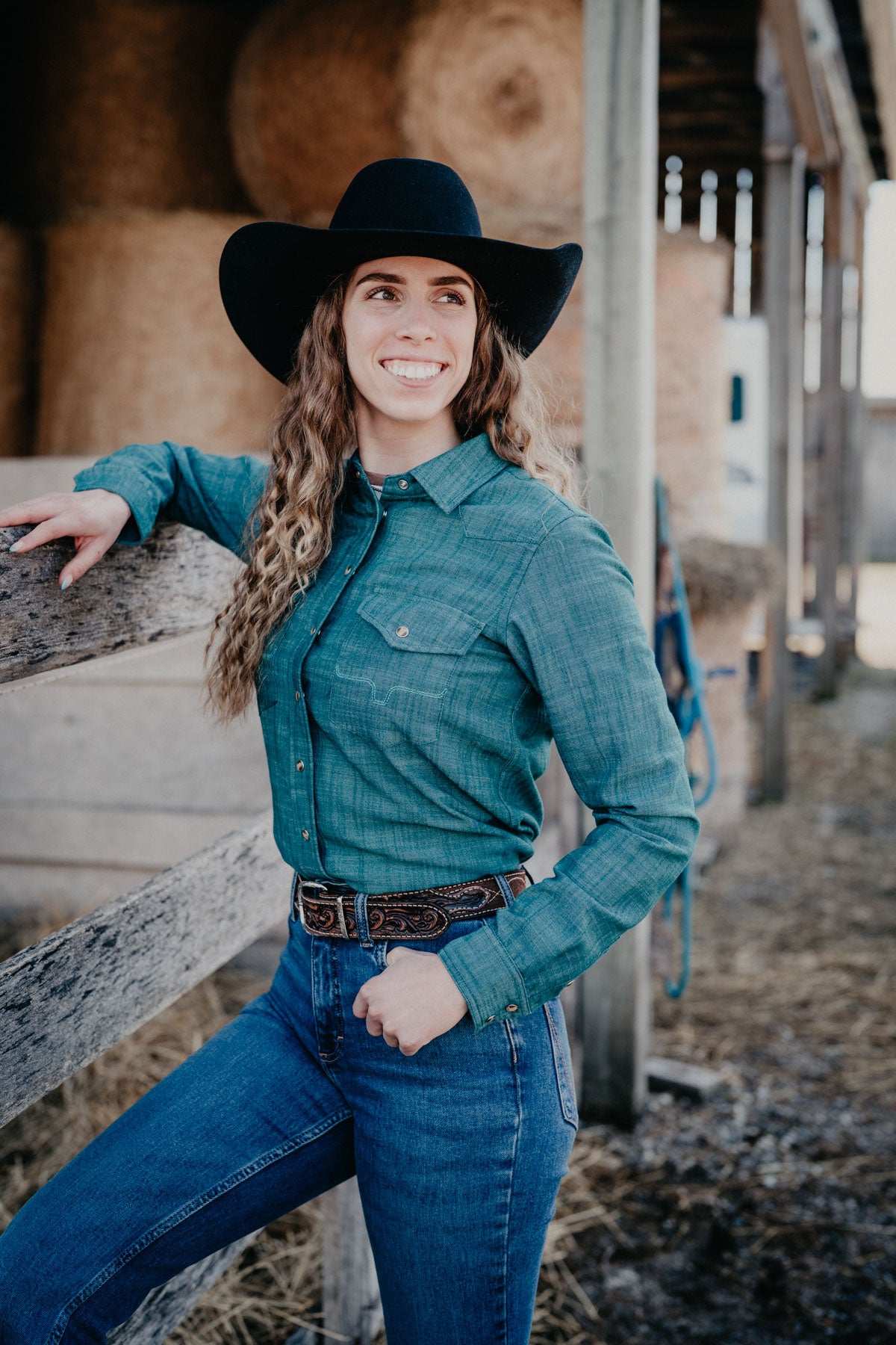 'Lacy' Kimes Ranch Dark Teal Kimes Pearl Snap (S-XXL)