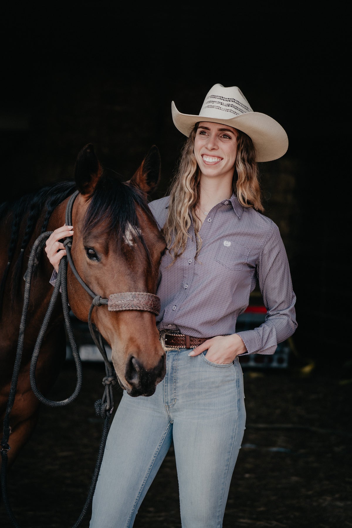 'Dani' Women's CINCH Purple Arenaflex Button Up (XS-XXL)