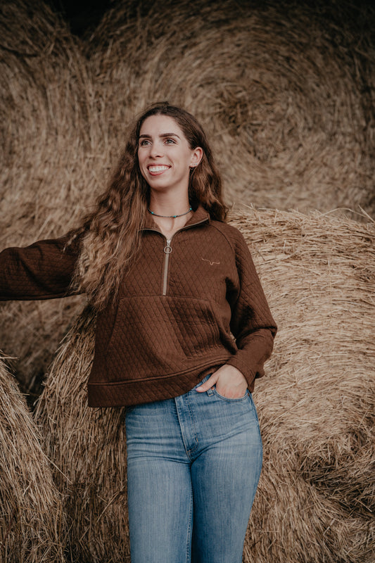 'Rita' Chocolate Brown Women's 1/4 Zip by KIMES Ranch