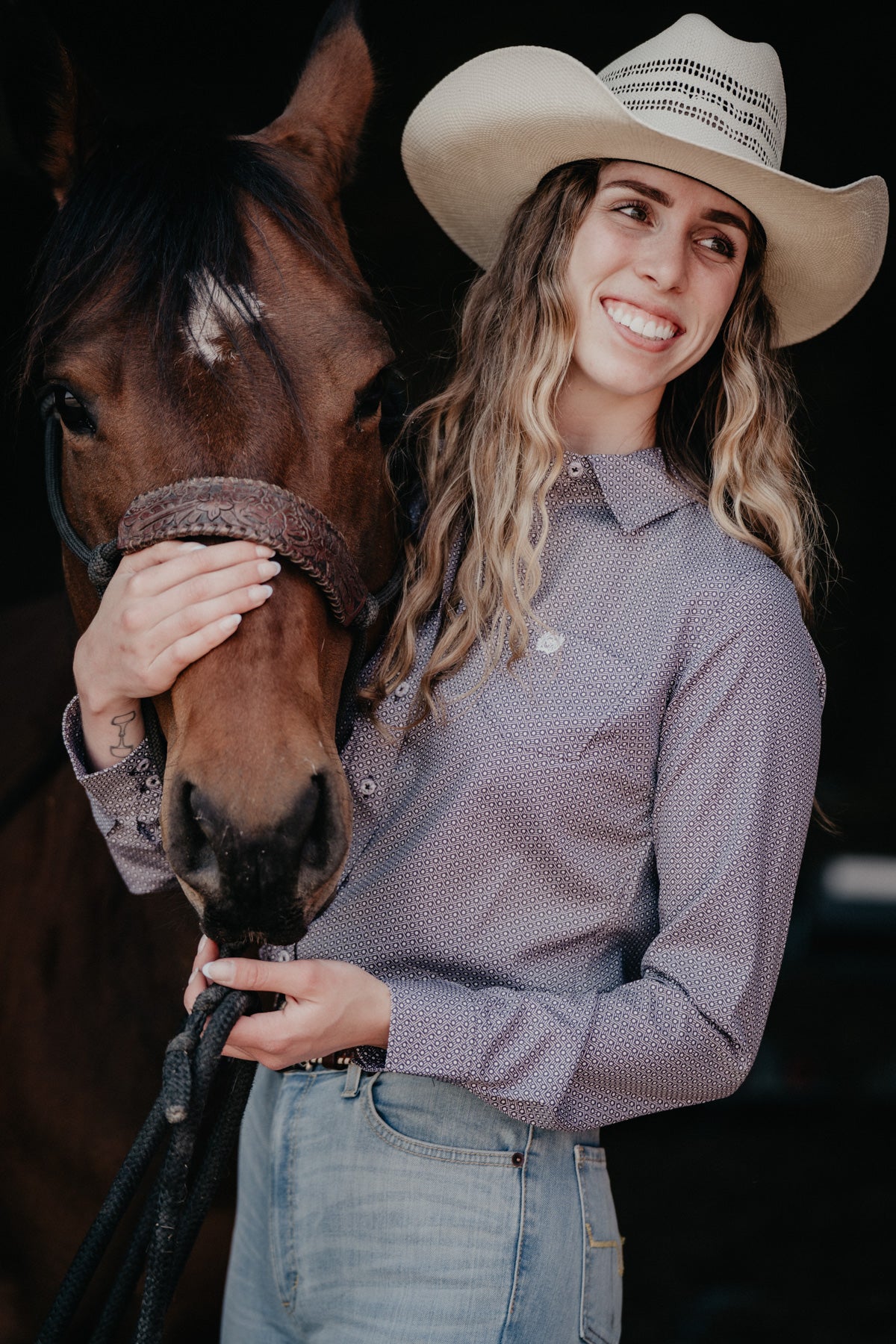 'Dani' Women's CINCH Purple Arenaflex Button Up (XS-XXL)