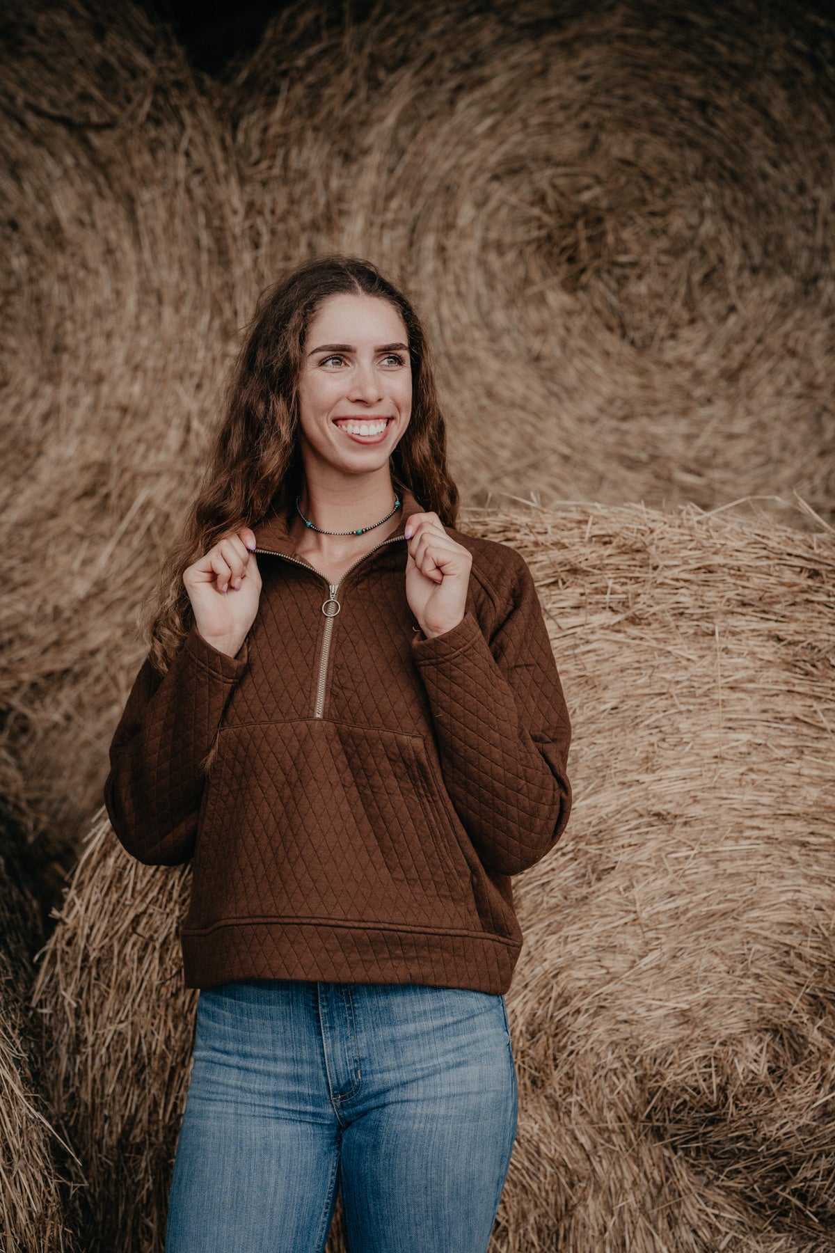 'Rita' Chocolate Brown Women's 1/4 Zip by KIMES Ranch
