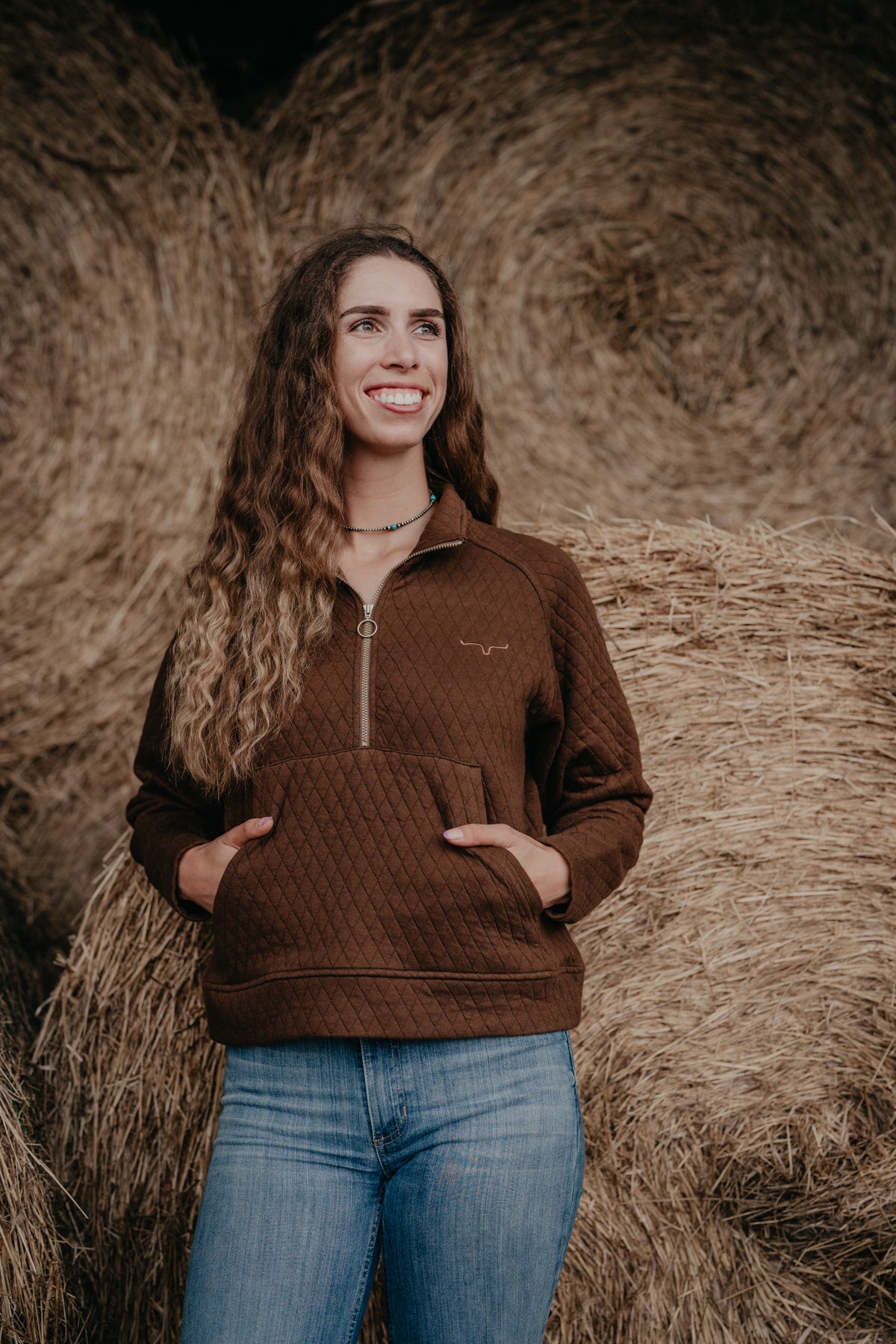 'Rita' Chocolate Brown Women's 1/4 Zip by KIMES Ranch