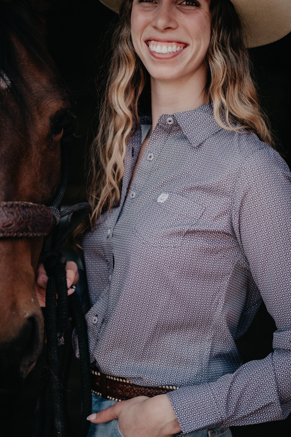 'Dani' Women's CINCH Purple Arenaflex Button Up (XS-XXL)