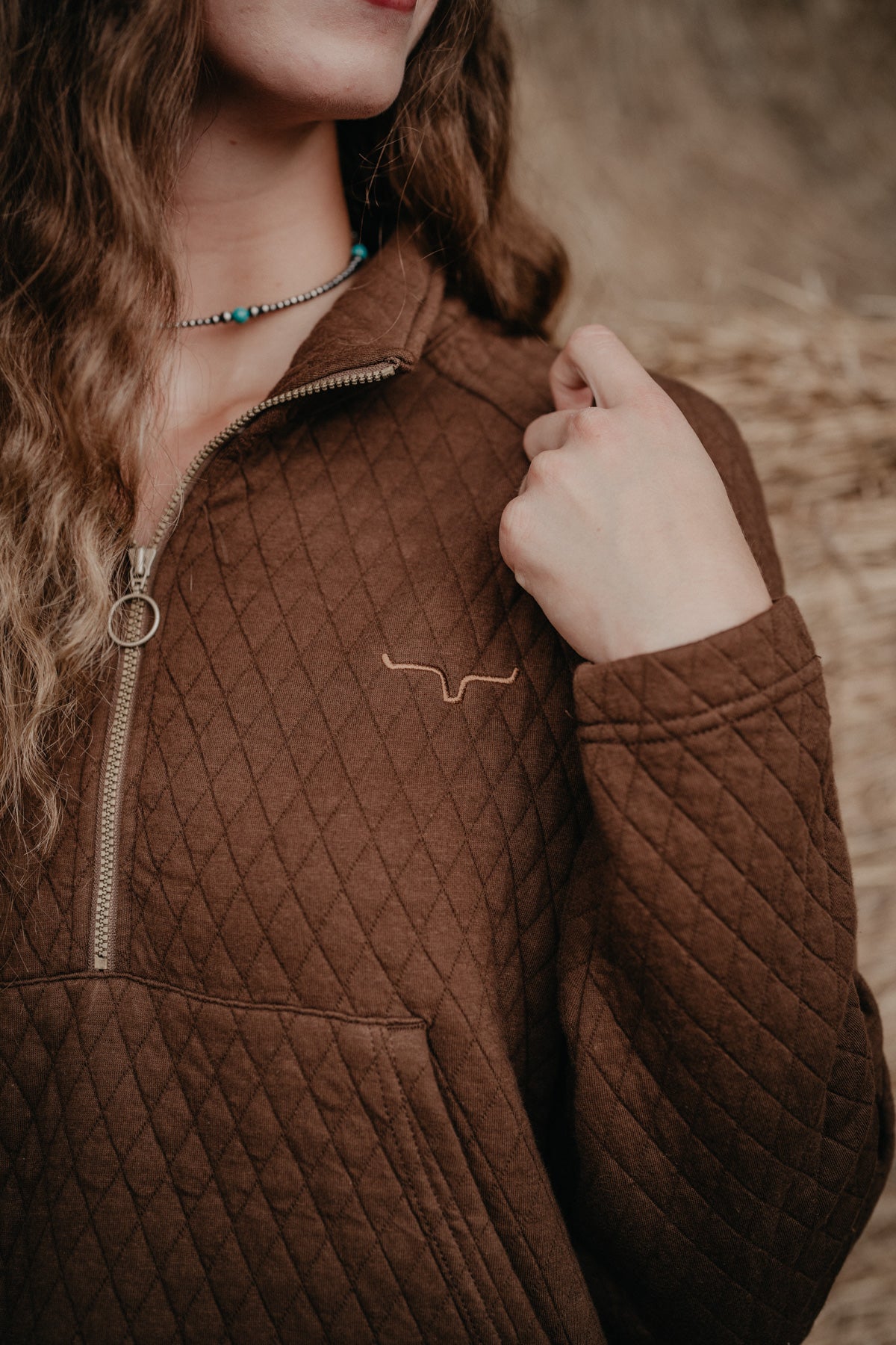 'Rita' Chocolate Brown Women's 1/4 Zip by KIMES Ranch