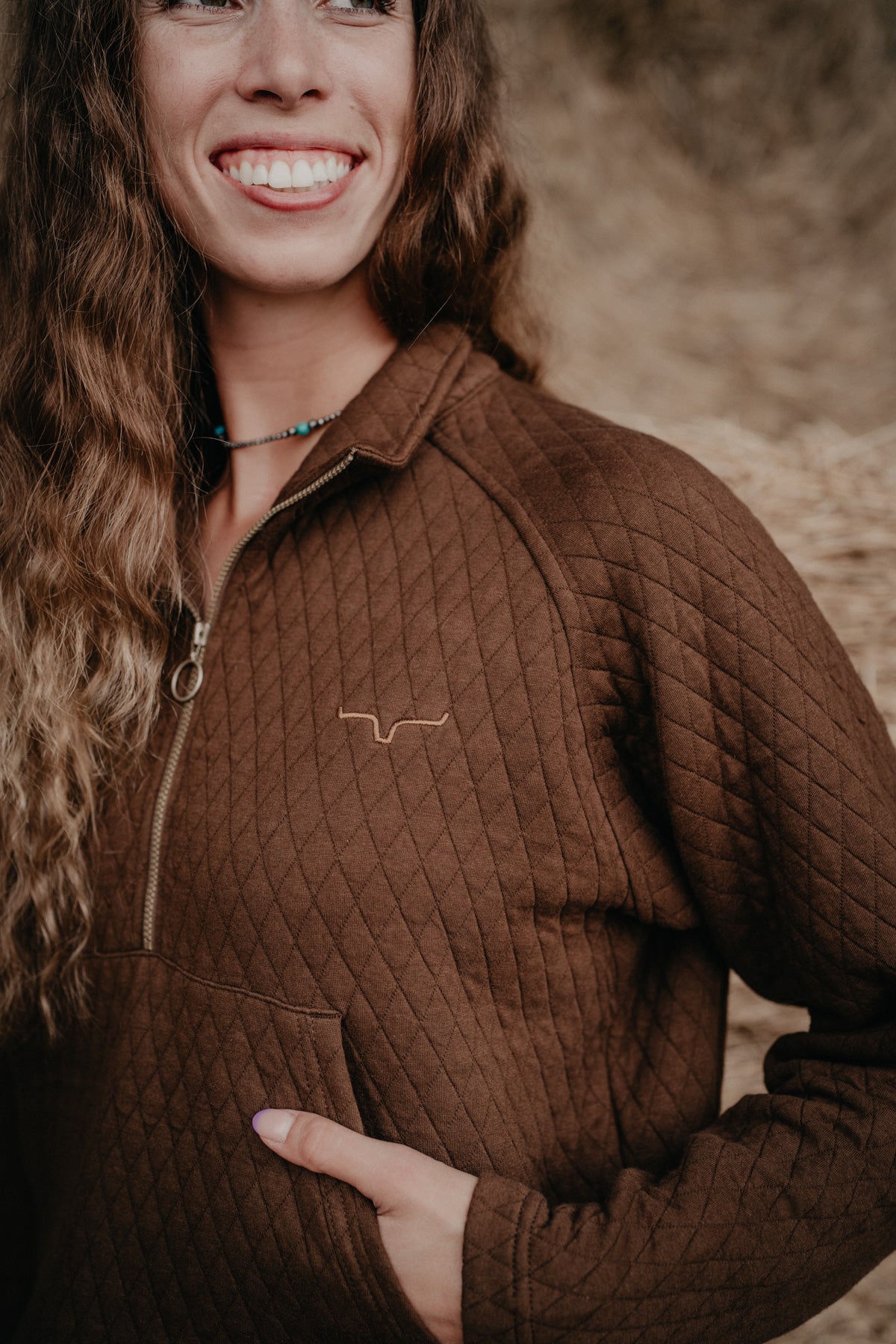 'Rita' Chocolate Brown Women's 1/4 Zip by KIMES Ranch
