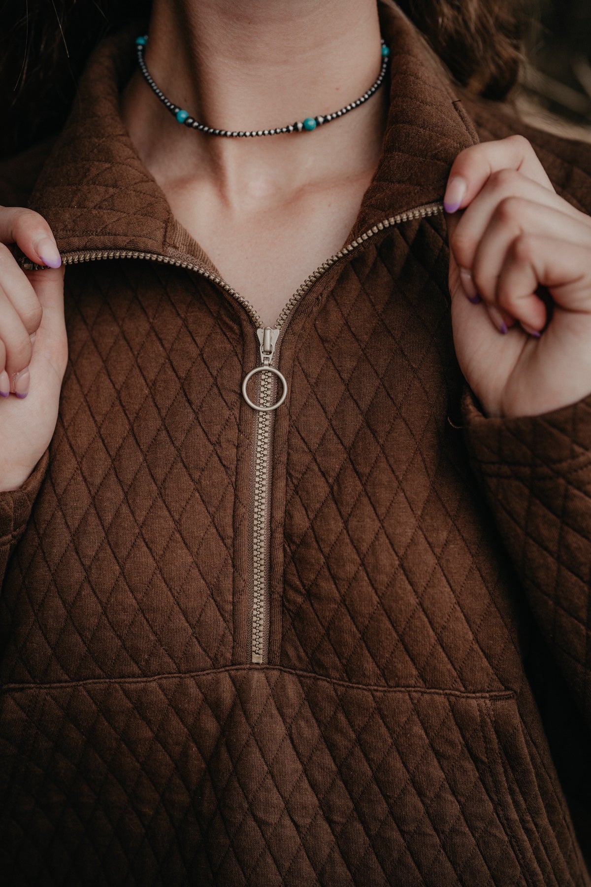 'Rita' Chocolate Brown Women's 1/4 Zip by KIMES Ranch