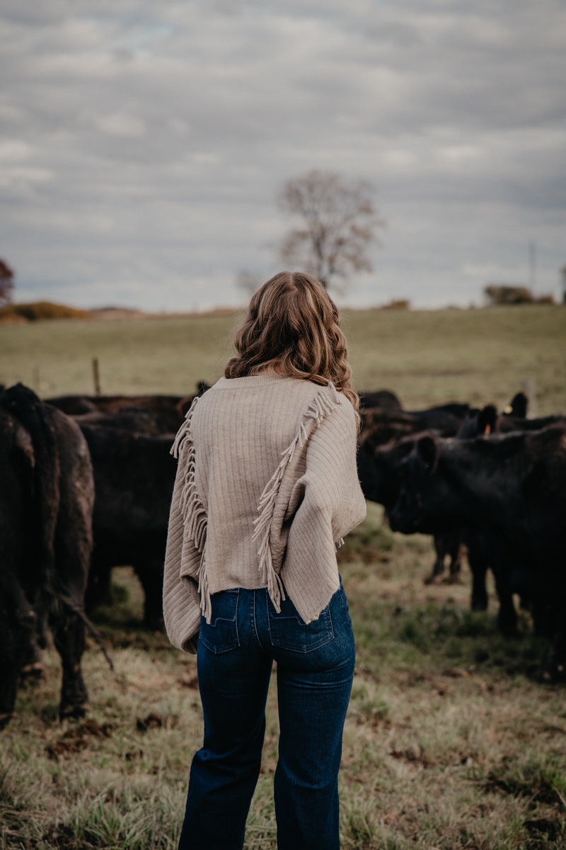 'Alexa' Women's Poncho Sweater Oatmeal Heather (XS-XXL)