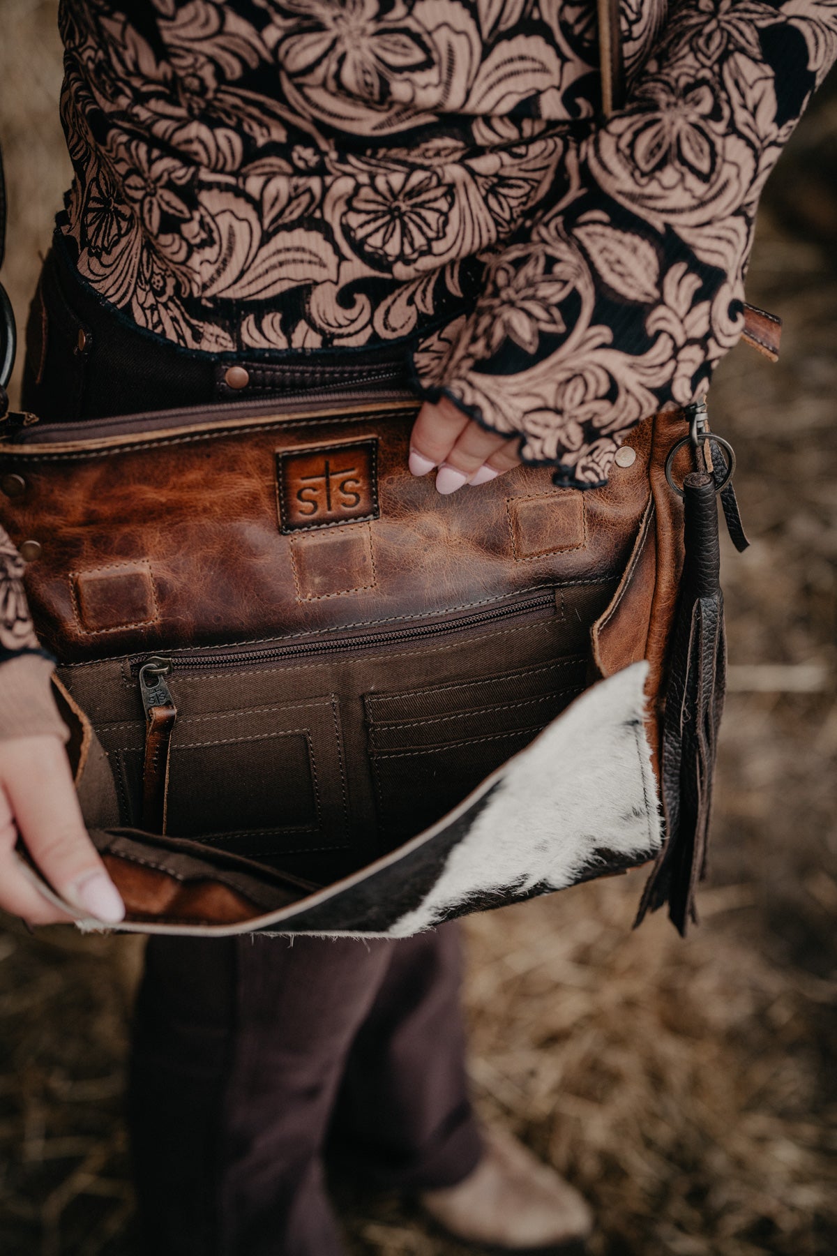 'Guadalupe' Cowhide Olivia Crossbody by STS Ranchwear