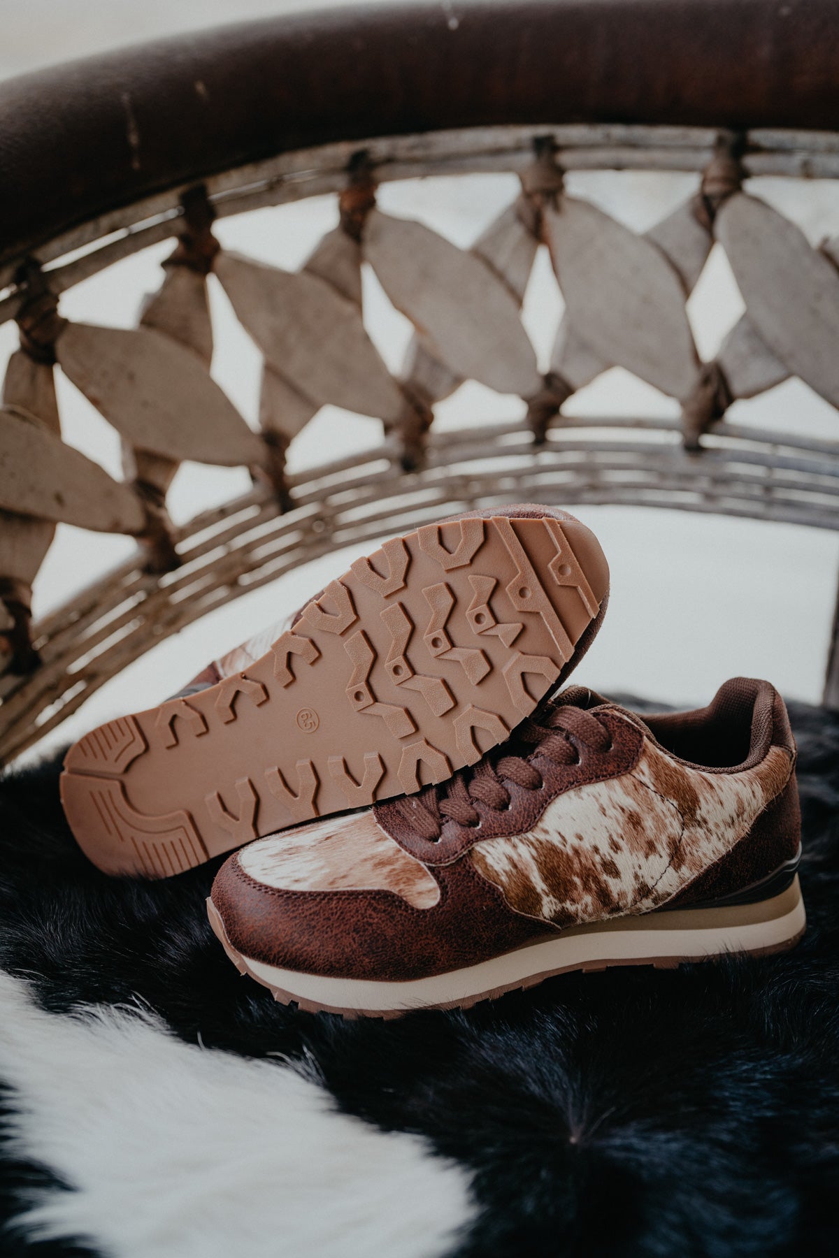 Women's Faux Cowhide & Leather Lace Up Jogger by Roper – Cold Cactus Inc.