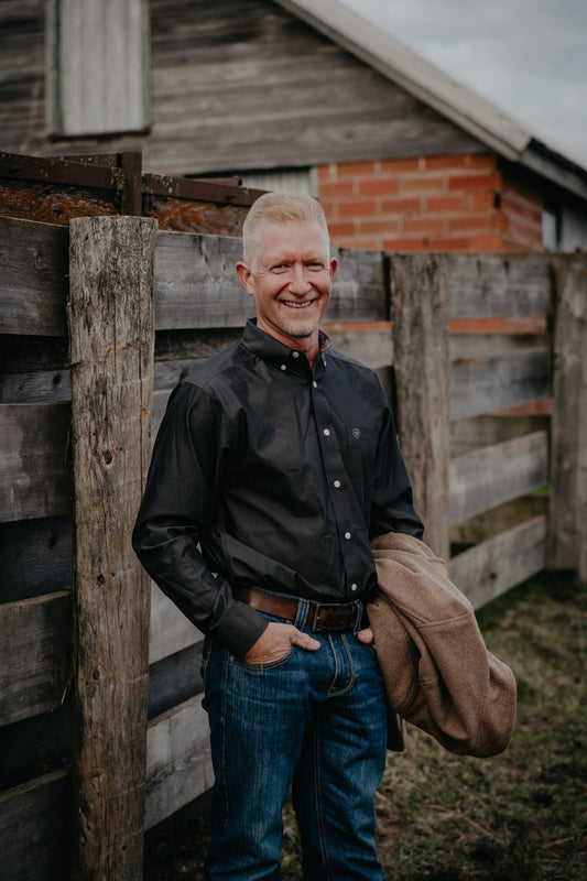 'Ledger' Men's Ariat Pinpoint Oxford Shirt (S-XXL)