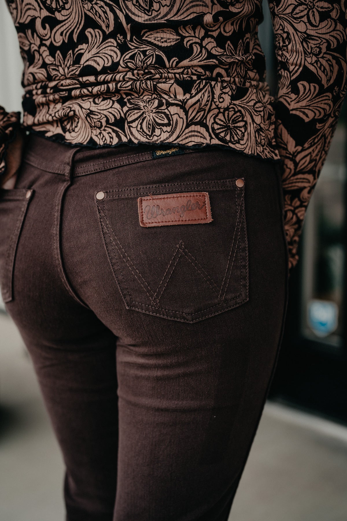 'Ciera' Chocolate Retro Bailey High Rise Trouser by Wrangler