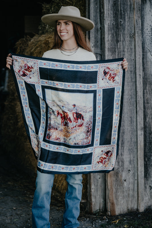 'Compadres' 34.5"x34.5" Premium Silk Wild Rag