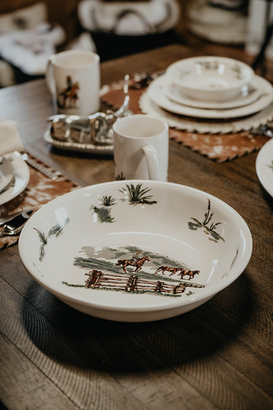 Ranch Life in Colour Ceramic Serving Bowl