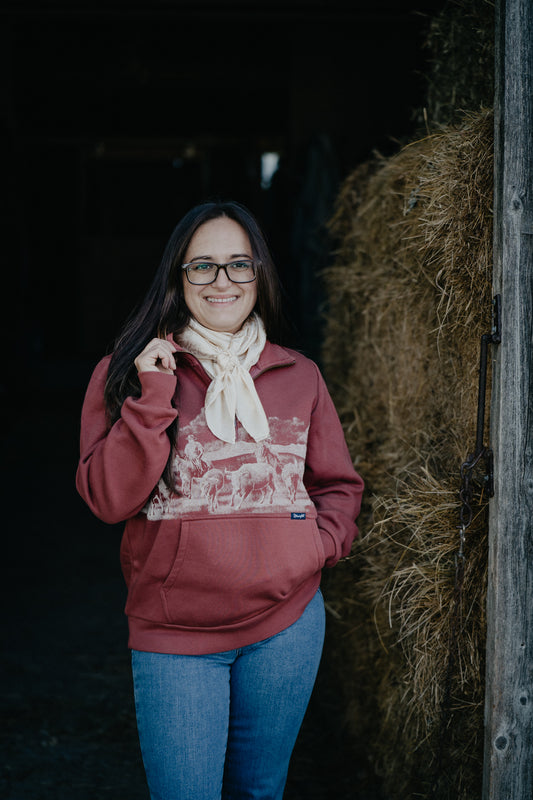 'Rosie' Women's Rose Horse Pullover by Wrangler