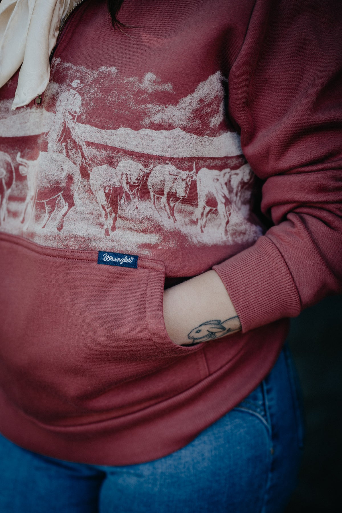 'Rosie' Women's Rose Horse Pullover by Wrangler