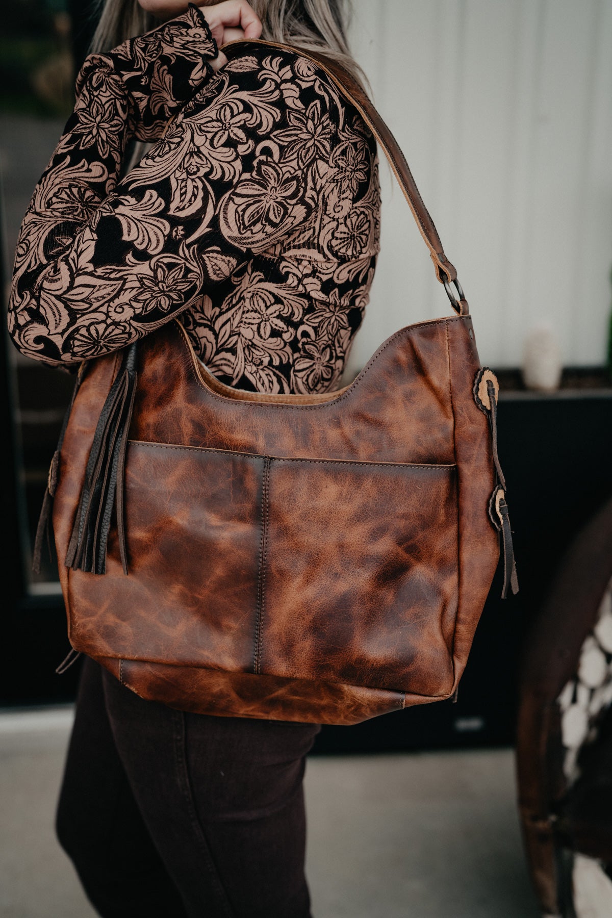 'Guadalupe' Cowhide Hobo Bag by STS Ranchwear