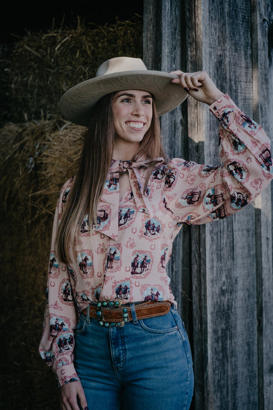 'Tie Rider' Women's Pink Long Sleeve by Wrangler