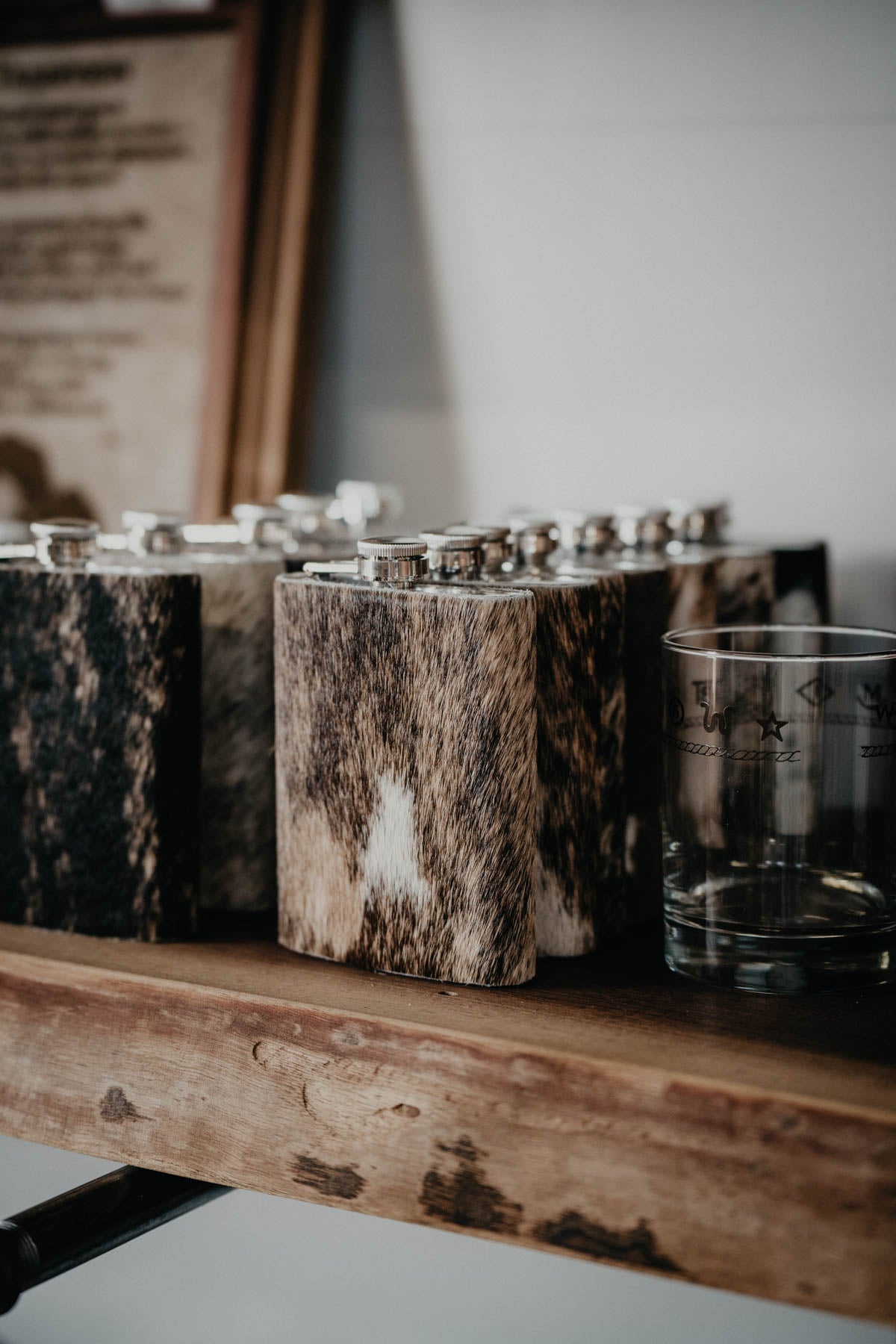 Cowhide Wrapped Flask